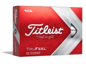 A box of Titleist TruFeel golf balls, one of the best golf balls for beginners