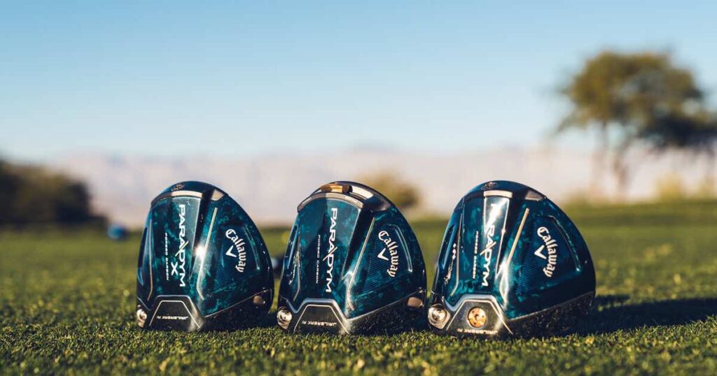 Callaway Paradym Family of Drivers laying on the grass