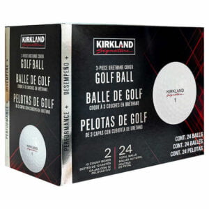 A box of Kirkland Performance+ Golf Balls.